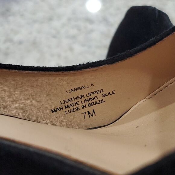 Gianni Bini 9.5 5in Heels Stiletto Black Cassalla Leather Suede Platform, Size 7 - Picture 6 of 10